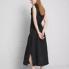 The edit sleeveless linen midi dress