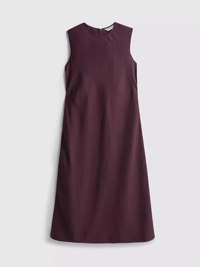 The edit sleeveless linen midi dress