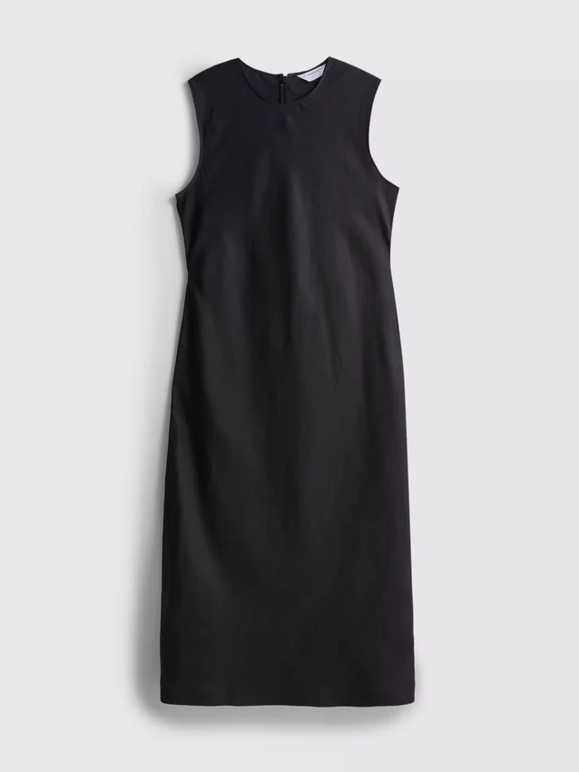 The edit sleeveless linen midi dress