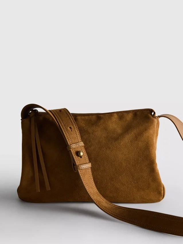 The edit suede fold-over crossbody bag