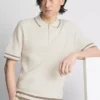 The edit textured zip polo shirt