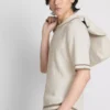 The edit textured zip polo shirt