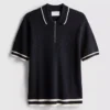 The edit textured zip polo shirt