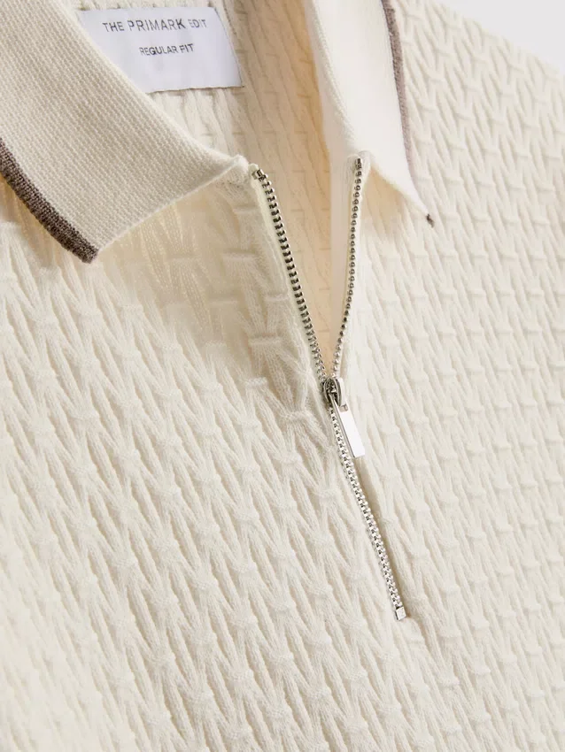 The edit textured zip polo shirt