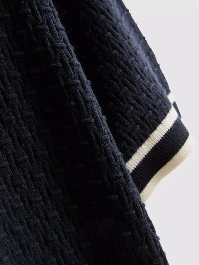 The edit textured zip polo shirt