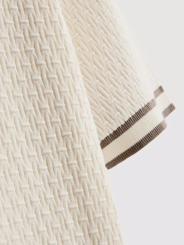 The edit textured zip polo shirt