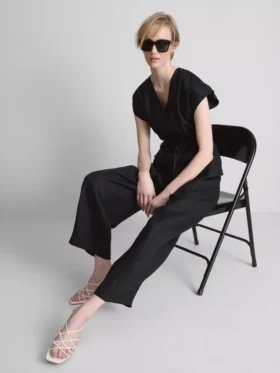 The edit wide-leg linen pants