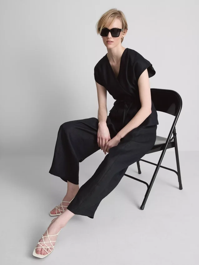 The edit wide-leg linen pants