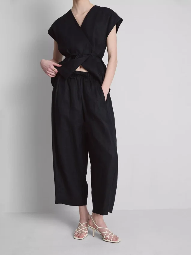 The edit wide-leg linen pants