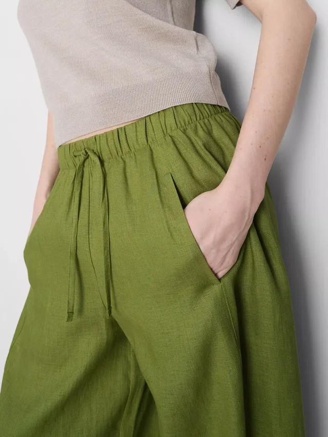 The edit wide-leg linen pants