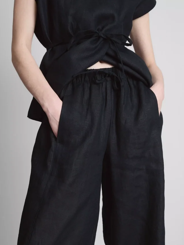 The edit wide-leg linen pants
