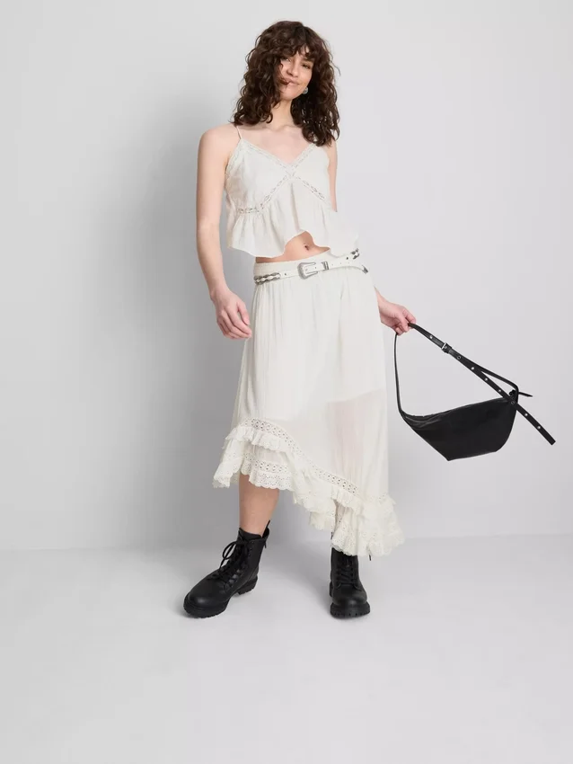 The primark scene | asymmetrical broderie maxi skirt