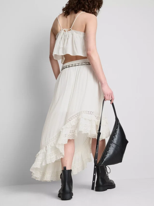 The primark scene | asymmetrical broderie maxi skirt