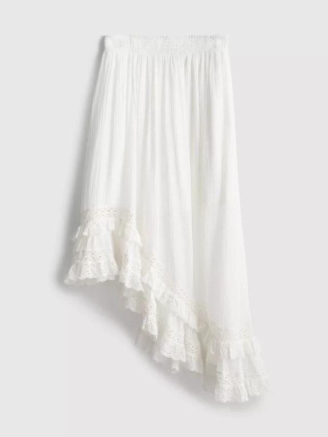 The primark scene | asymmetrical broderie maxi skirt
