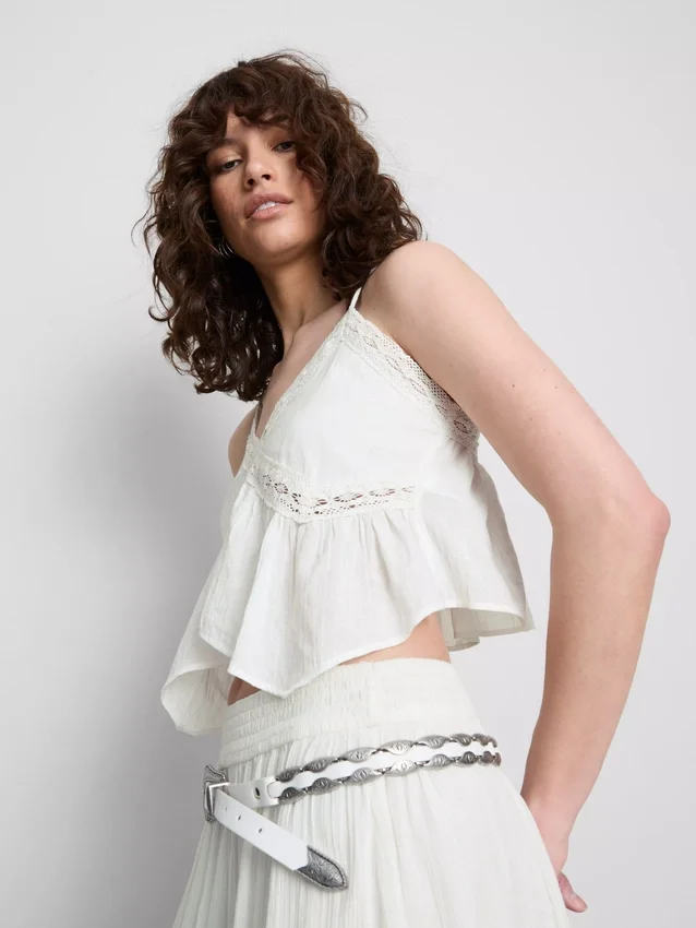 The primark scene | cotton broderie v-neck strappy top