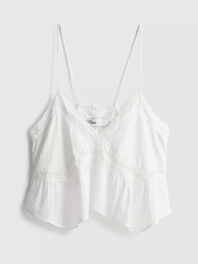 The primark scene | cotton broderie v-neck strappy top