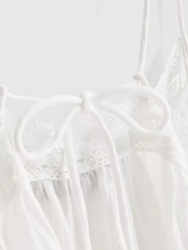 The primark scene | cotton broderie v-neck strappy top