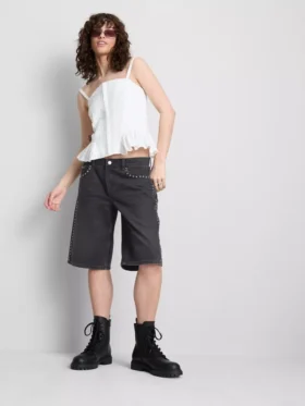 The primark scene | cotton denim studded jorts