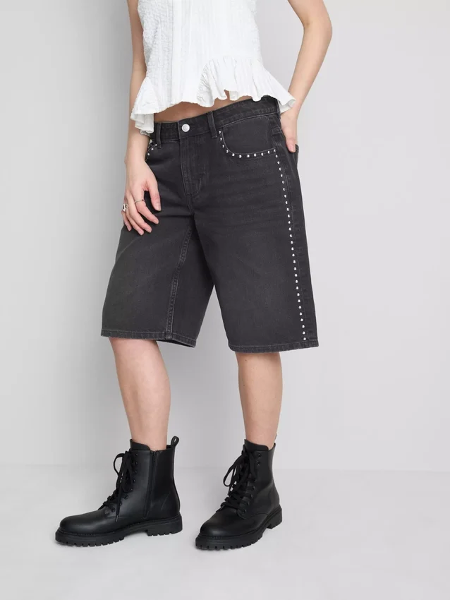 The primark scene | cotton denim studded jorts