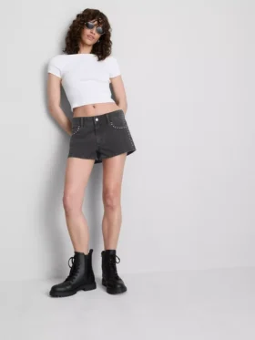The primark scene | cotton denim studded micro shorts