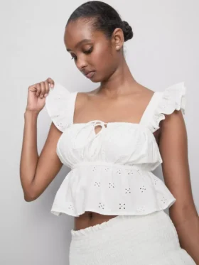 The primark scene | cotton eyelet ruffle crop top