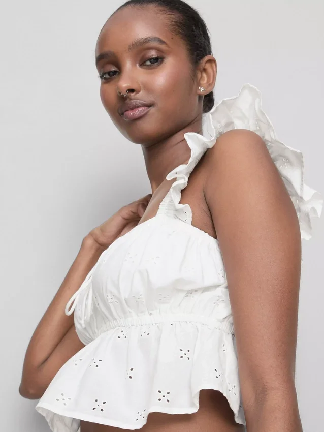 The primark scene | cotton eyelet ruffle crop top