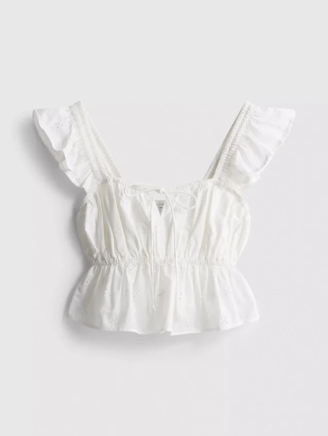 The primark scene | cotton eyelet ruffle crop top