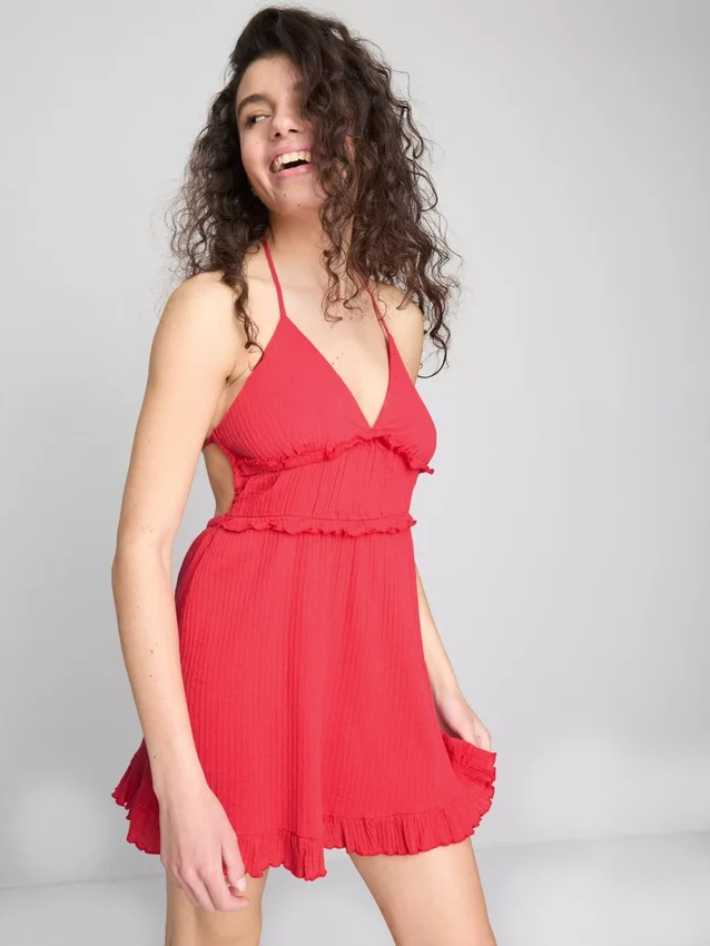 The primark scene | crinkle ruffle mini dress