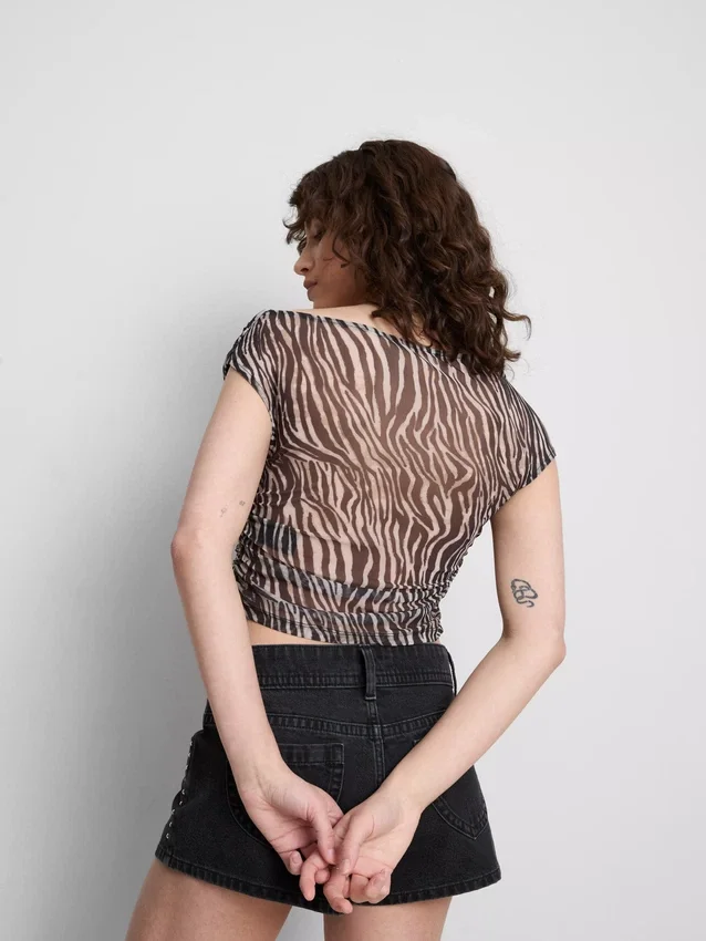 The primark scene | cropped off-shoulder sheer top