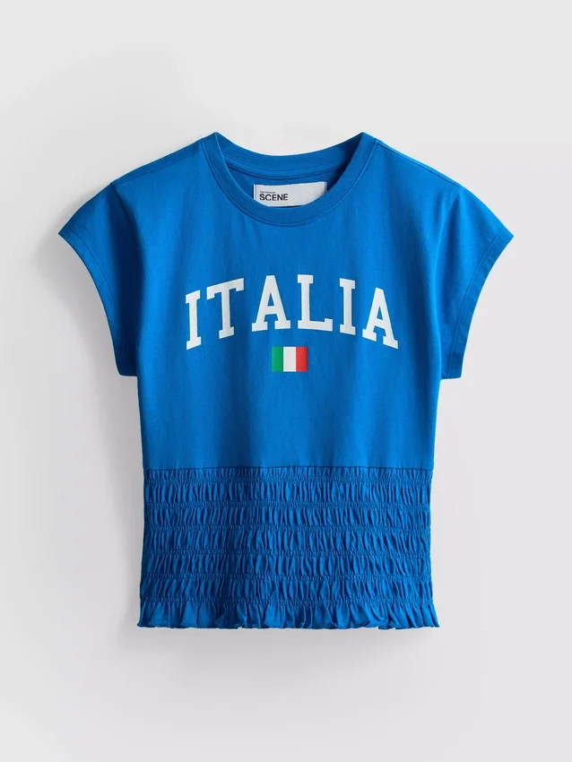 The primark scene | italy soccer shirred t-shirt