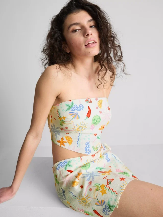 The primark scene | printed curved bandeau top