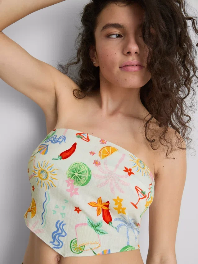 The primark scene | printed curved bandeau top