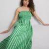 The primark scene | shirred stripe bandeau midi dress