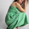 The primark scene | shirred stripe bandeau midi dress
