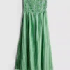 The primark scene | shirred stripe bandeau midi dress
