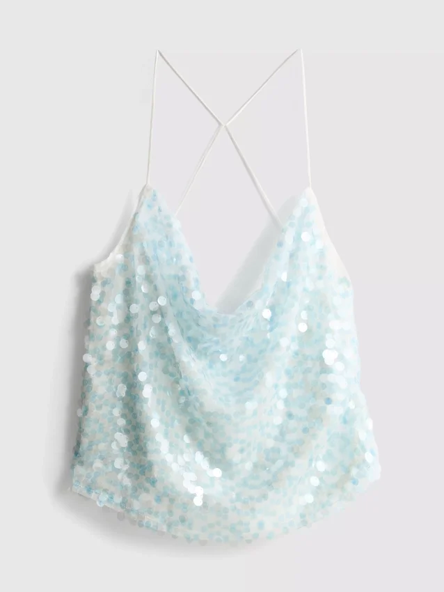 The primark scene | strappy sequin cowl-neck top