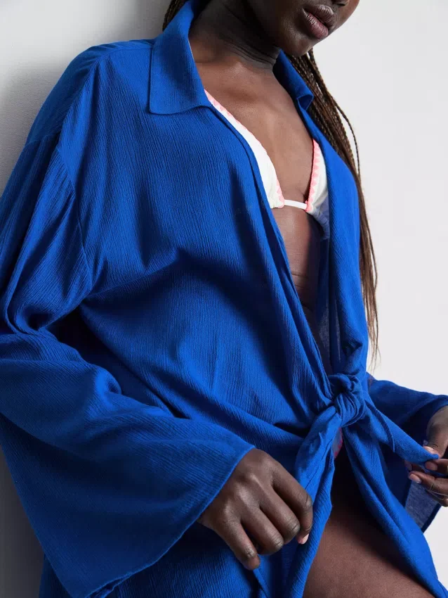 Tie-front beach shirt