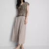 Tie-front crinkle top