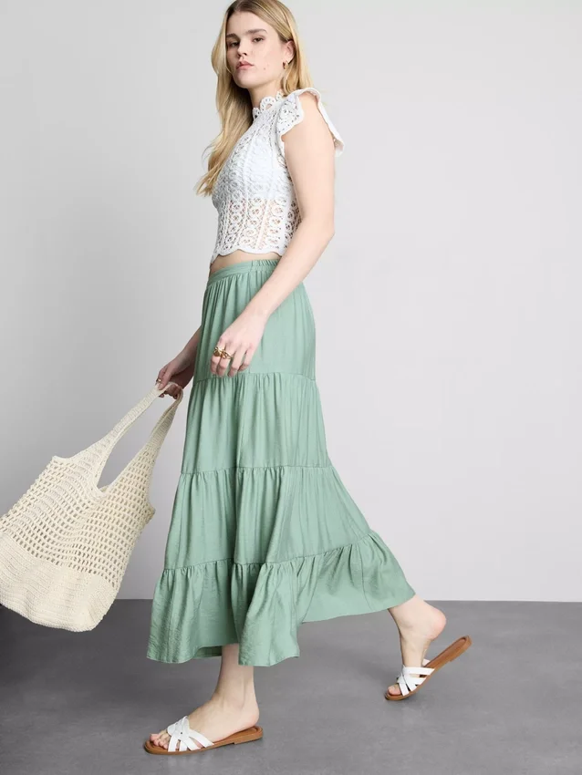 Tiered maxi skirt