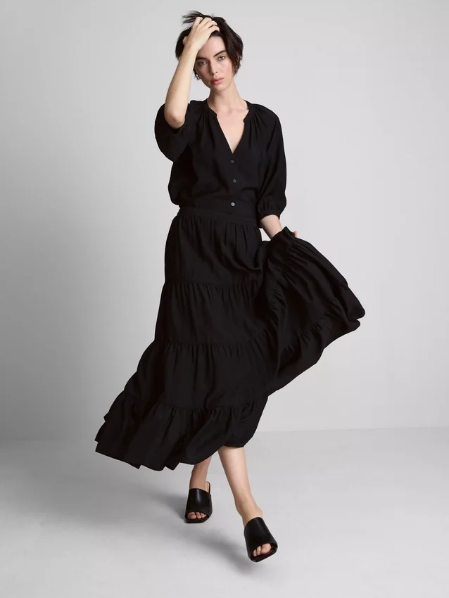 Tiered maxi skirt