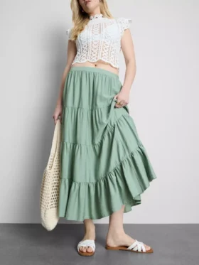 Tiered maxi skirt