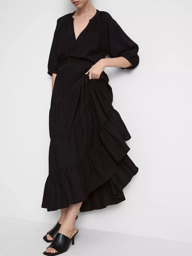 Tiered maxi skirt