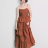 Tiered ruffle midi dress