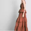 Tiered ruffle midi dress