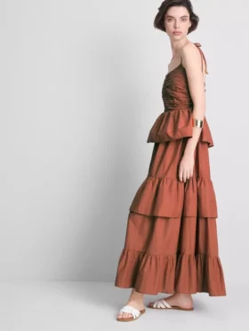 Tiered ruffle midi dress