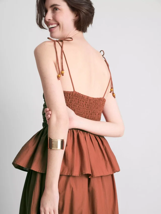 Tiered ruffle midi dress