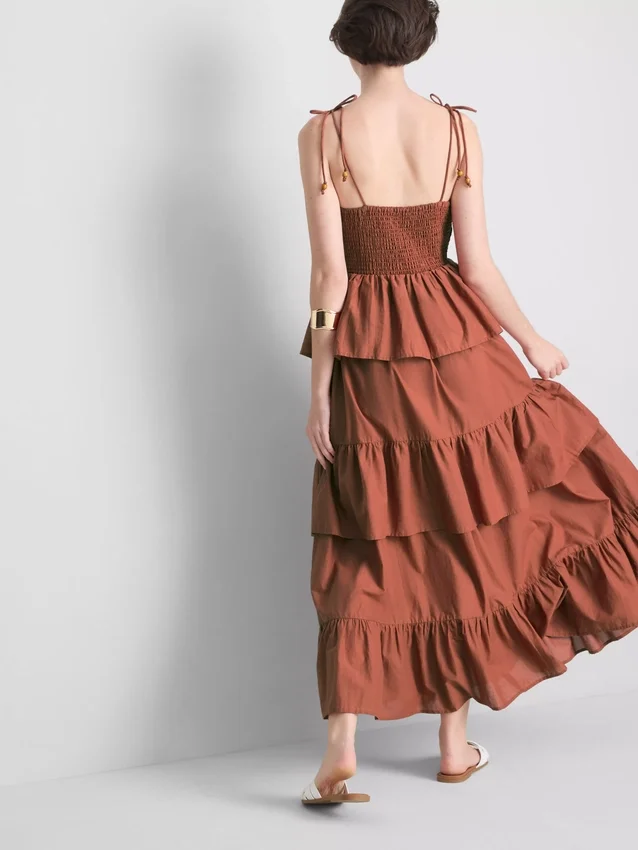 Tiered ruffle midi dress