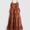 Tiered ruffle midi dress
