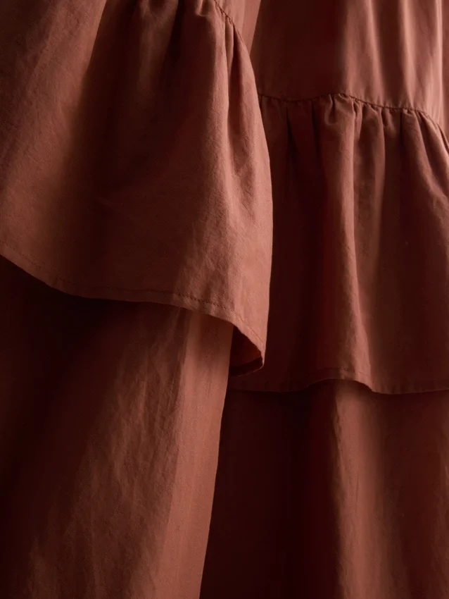 Tiered ruffle midi dress