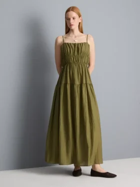 Tiered smock maxi dress